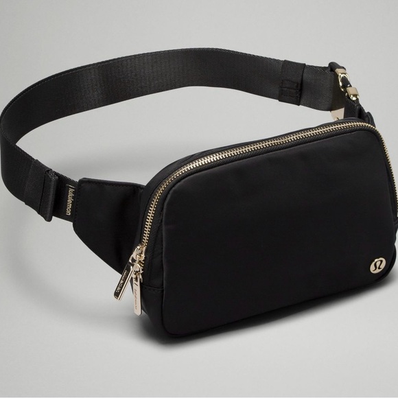 Lululemon Athletica Black and Gold Belt Bag Sleek Design - Picture 4 of 6